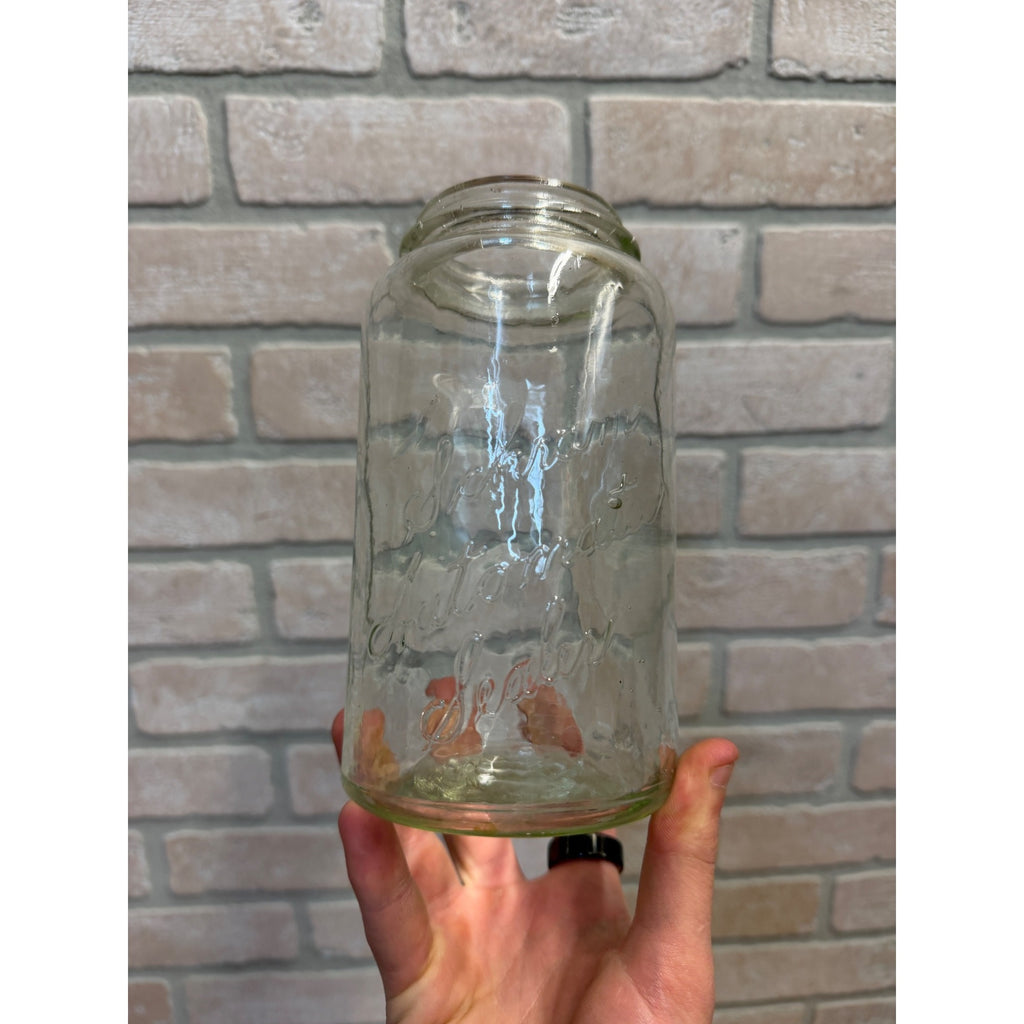 Vintage 1900’s Schram Automatic Sealer Clear Quart Fruit Canning Jar