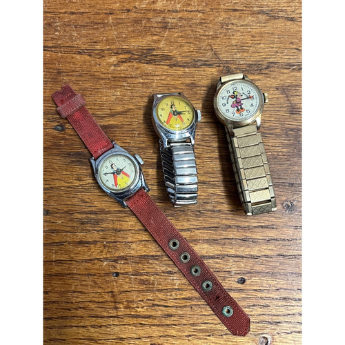 Vintage 1950s Snow White & Minnie Mouse Wristwatches Parts/Repair Lot 3 Watches