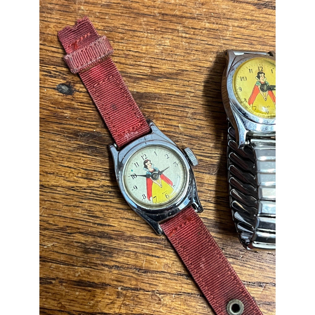 Vintage 1950s Snow White & Minnie Mouse Wristwatches Parts/Repair Lot 3 Watches