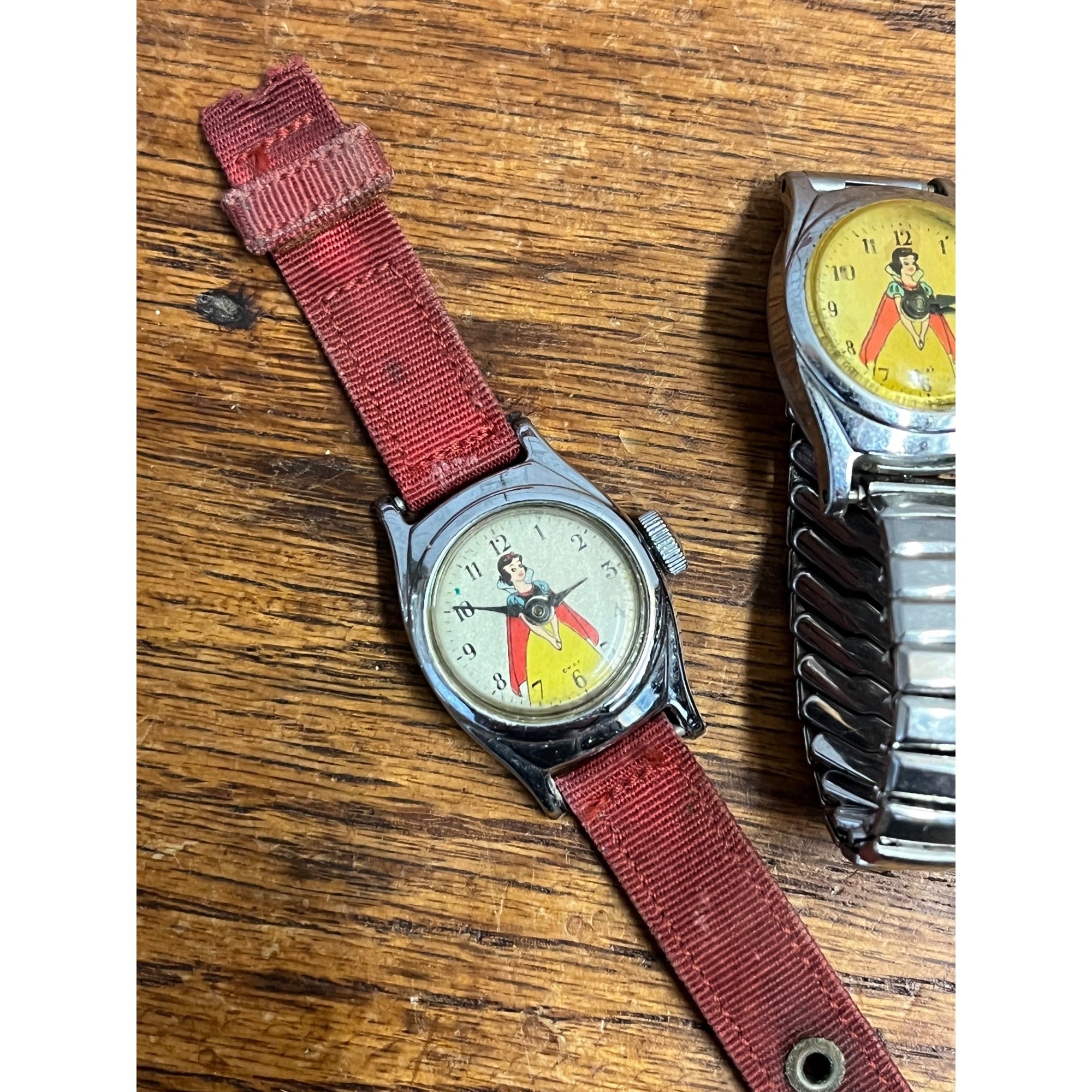 Vintage 1950s Snow White & Minnie Mouse Wristwatches Parts/Repair Lot 3 Watches