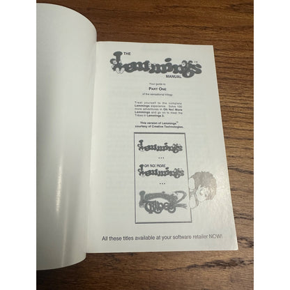 Lemmings PC / Computer Game Manual Vintage Instruction Booklet Only 1990s