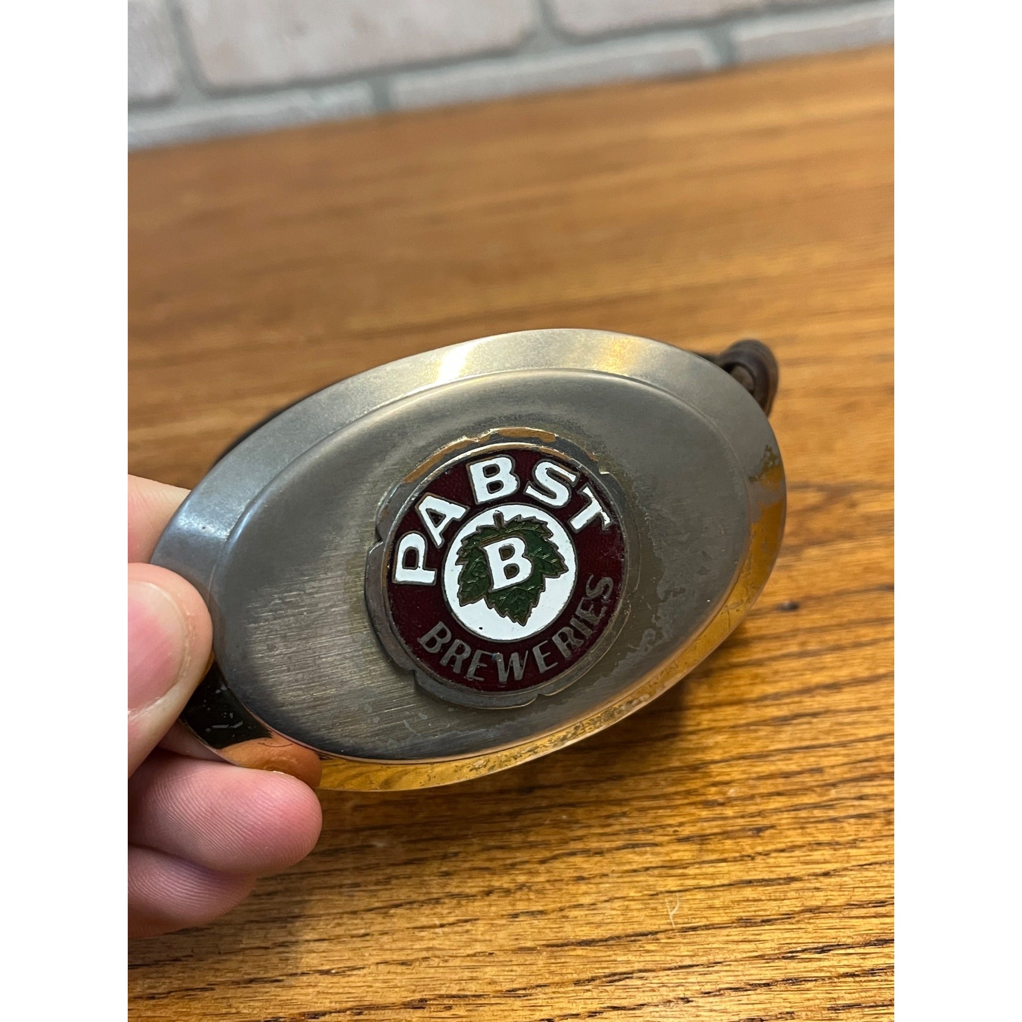 Vintage 1930s Pabst Blue Ribbon Beer Breweries Belt Buckle Enamel Logo Milwaukee