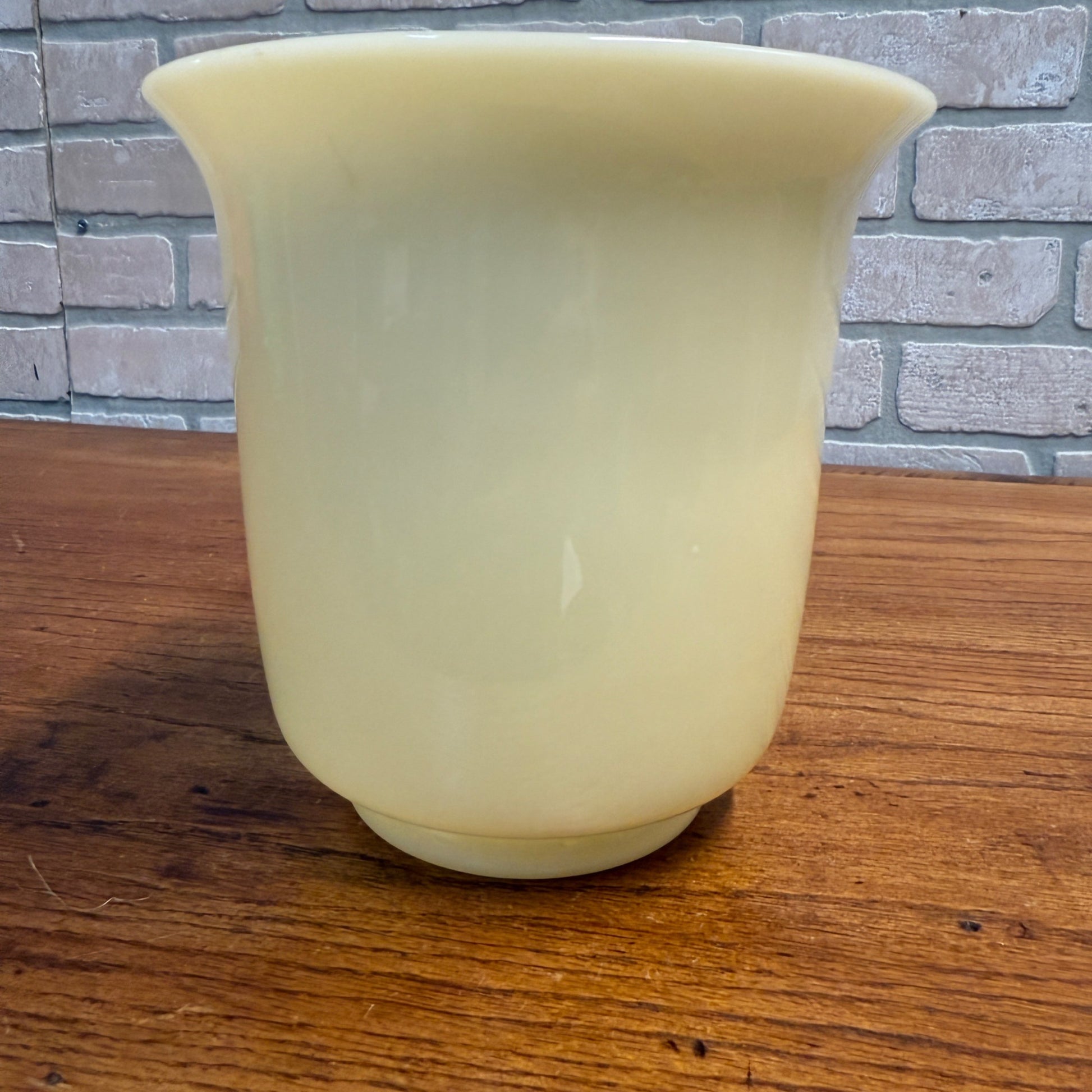 Vintage Mid Century Glassware Yellow Custard Beige Vase Pot Planter