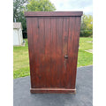 Antique Primitive Red Painted Farmhouse Kitchen Large Pantry Cupboard
