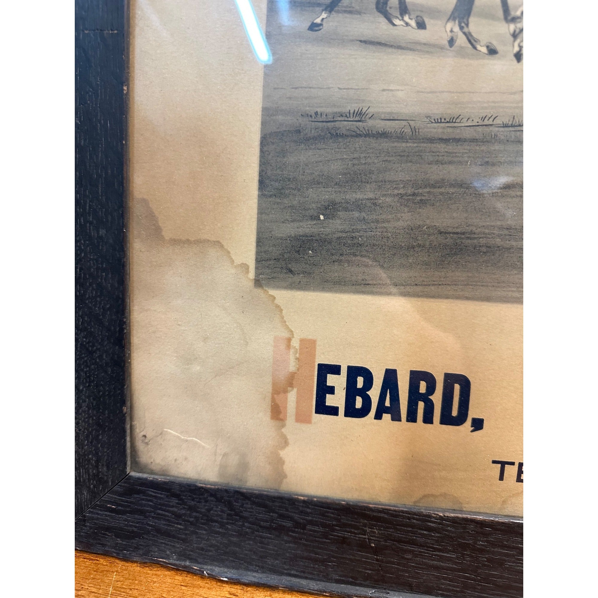 RARE Original 1890s Hebard Transportation Co. Chicago Framed Liutho Advertising Sign