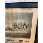 RARE Original 1890s Hebard Transportation Co. Chicago Framed Liutho Advertising Sign