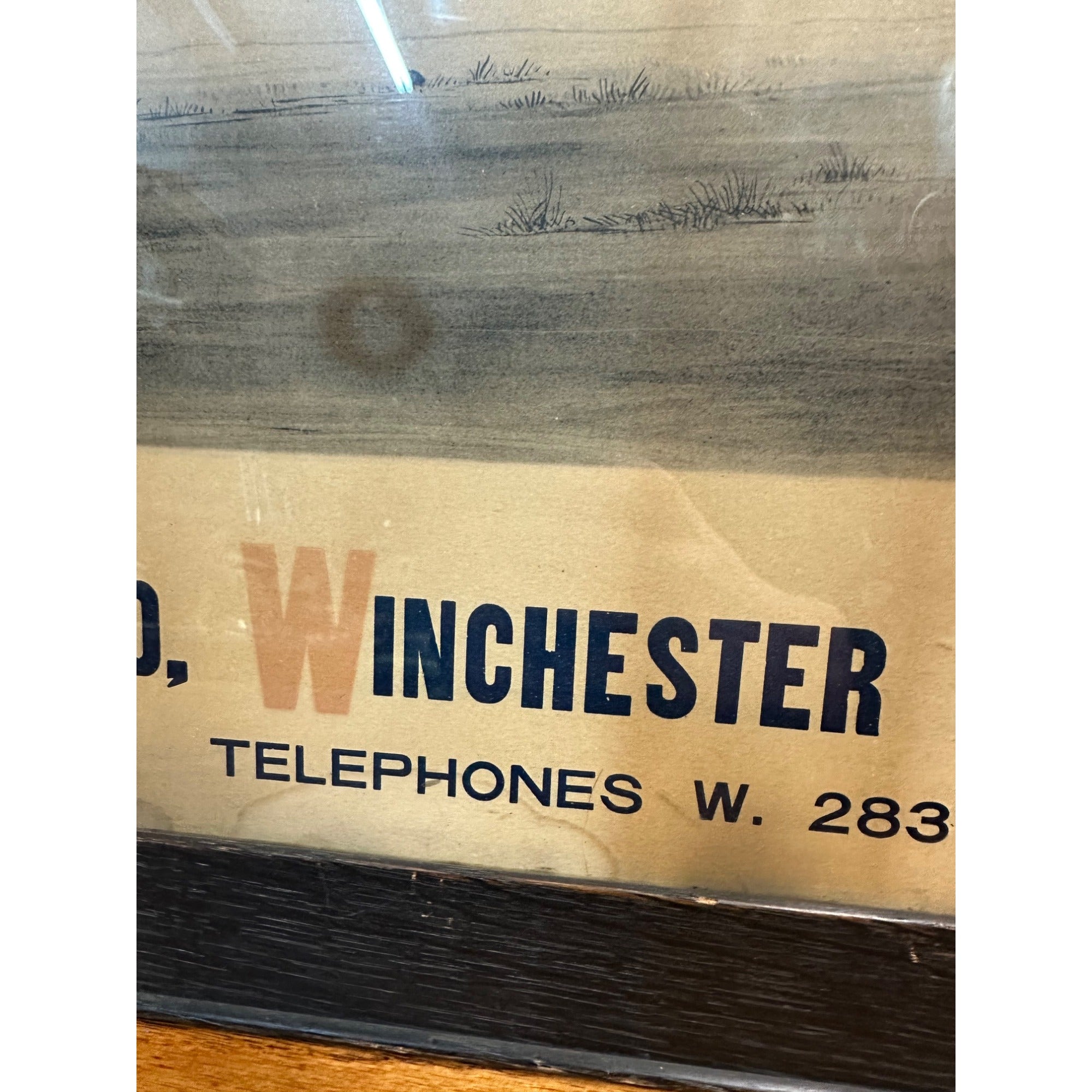 RARE Original 1890s Hebard Transportation Co. Chicago Framed Liutho Advertising Sign