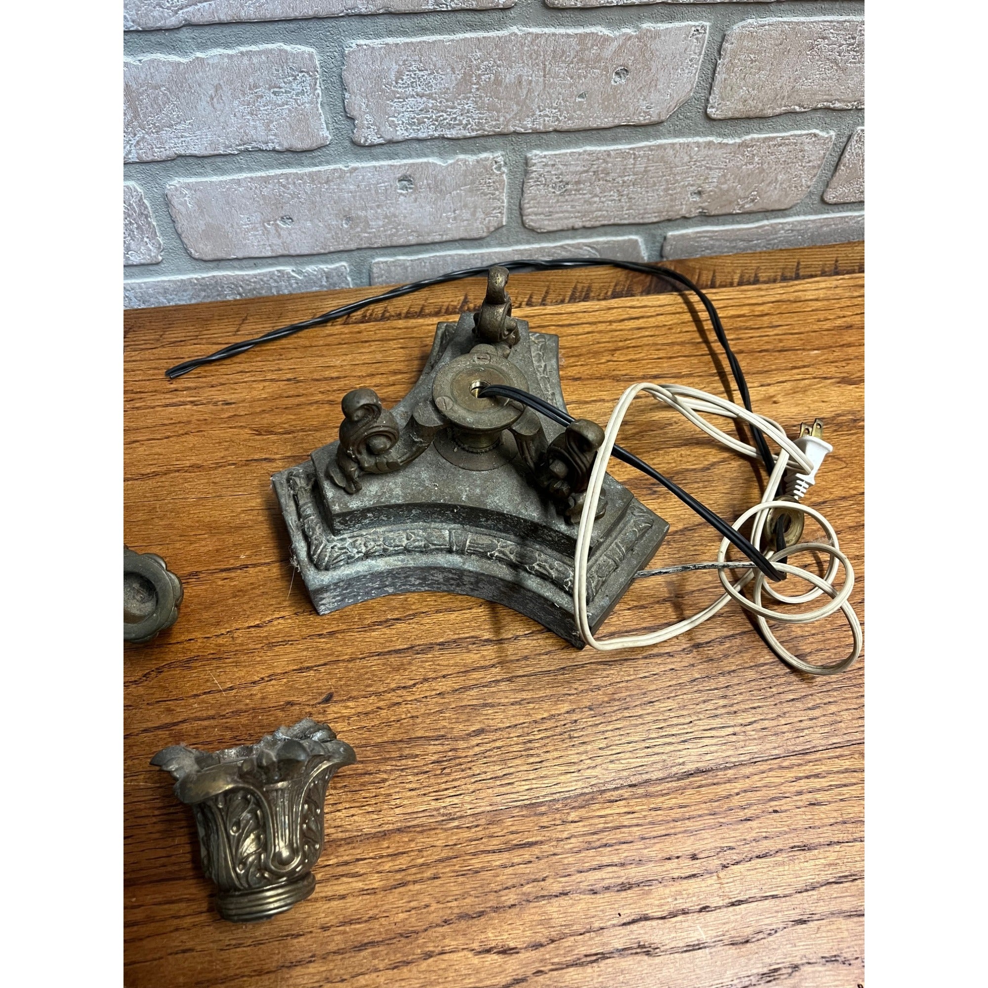 Antique Neoclassical French Bronze Tall Candlestick Electric Lamp PARTS/REPAIR