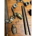 Antique Neoclassical French Bronze Tall Candlestick Electric Lamp PARTS/REPAIR