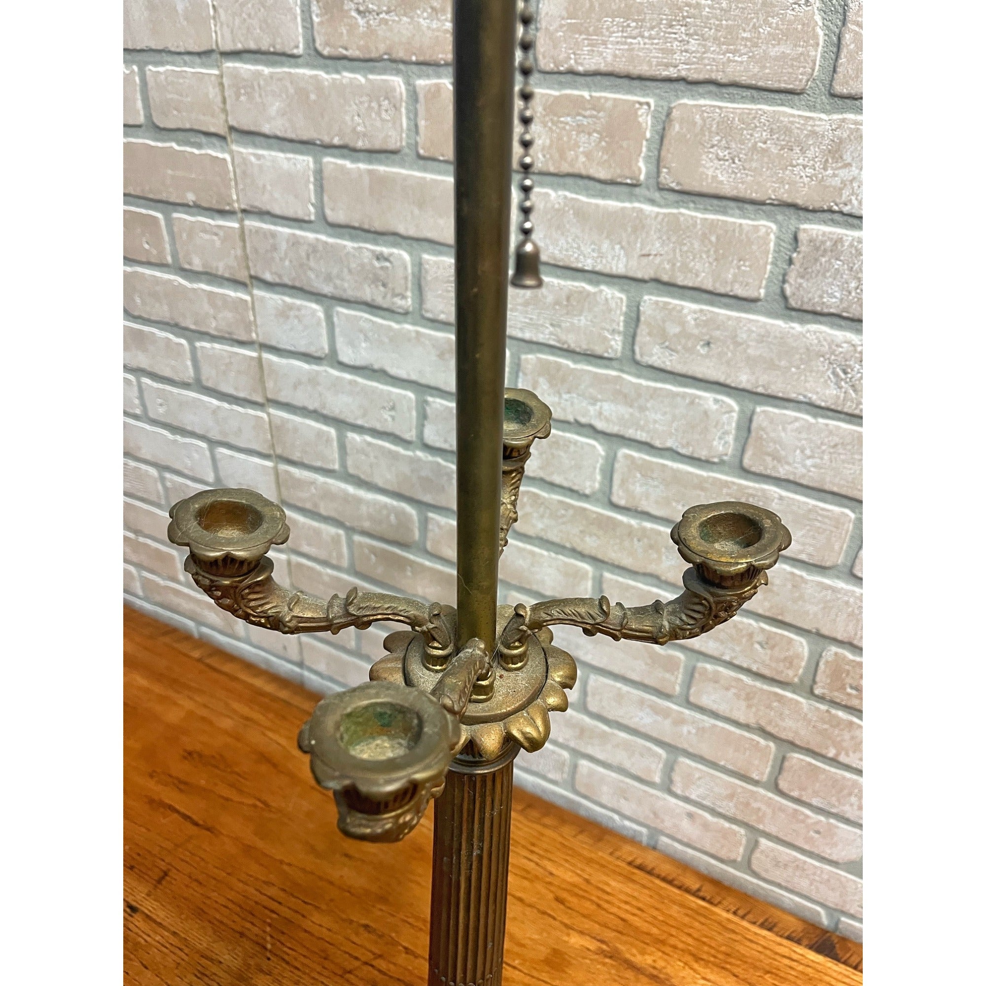 Antique Neoclassical French Bronze Tall Candlestick Electric Lamp PARTS/REPAIR