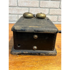 Vintage Kellogg Black Wood Wall Telephone Phone Ringer Bell Box