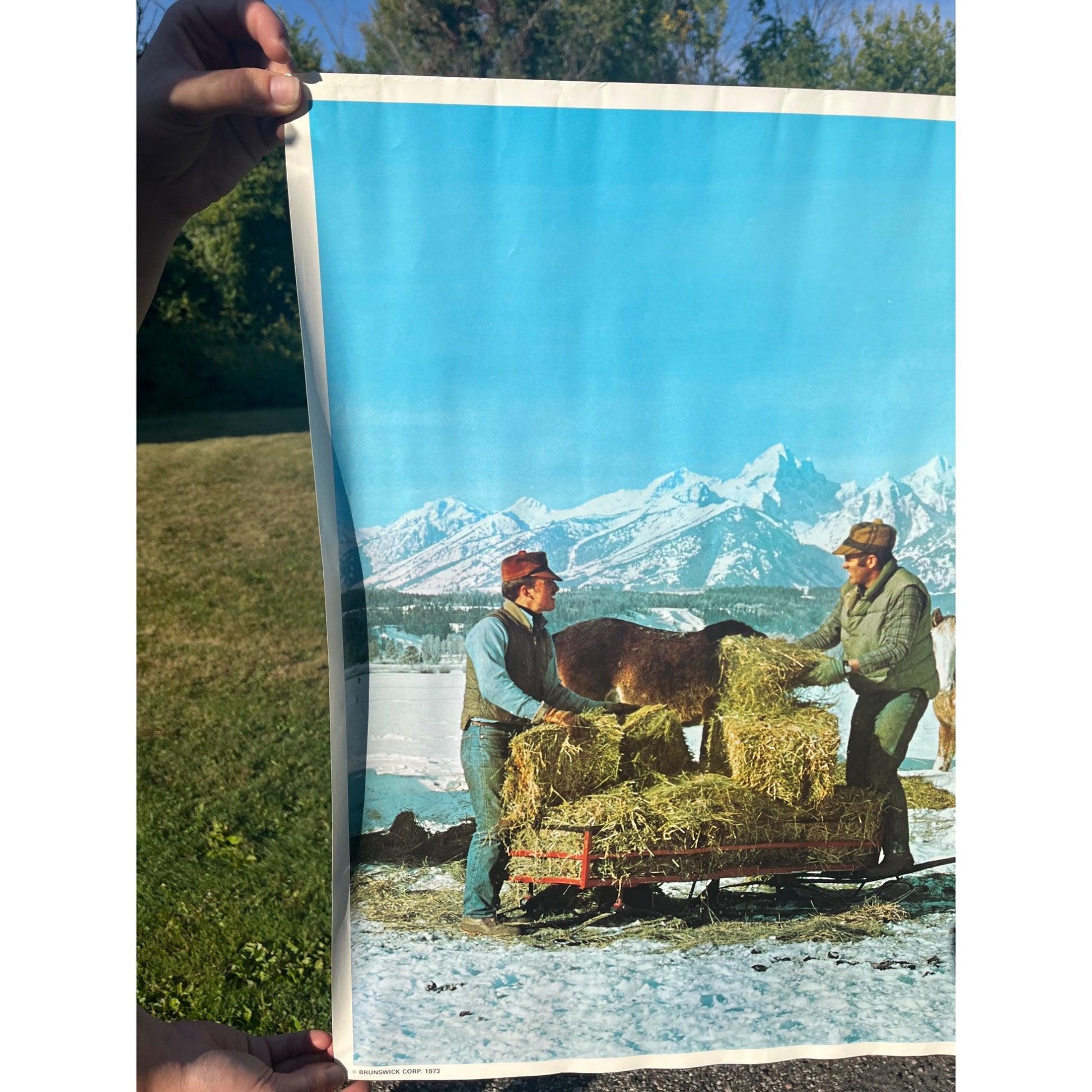 Vintage 1973 Mercury Marine Hurricane Snowmobile Advertising Poster Sign