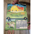 1920s Advertising Calendar Poster Fuller Goodman Farm Barn Dairy Scene