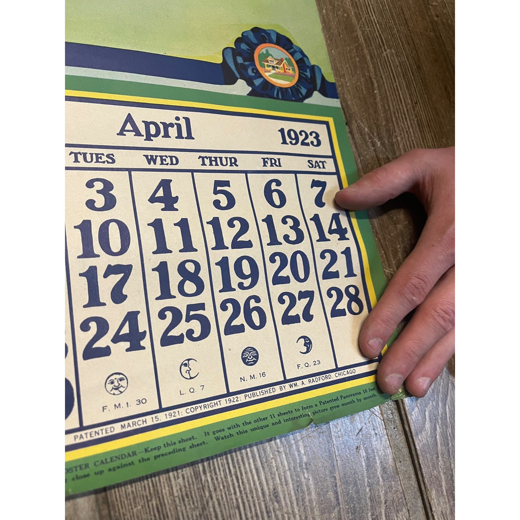 1920s Advertising Calendar Poster Fuller Goodman Farm Barn Dairy Scene