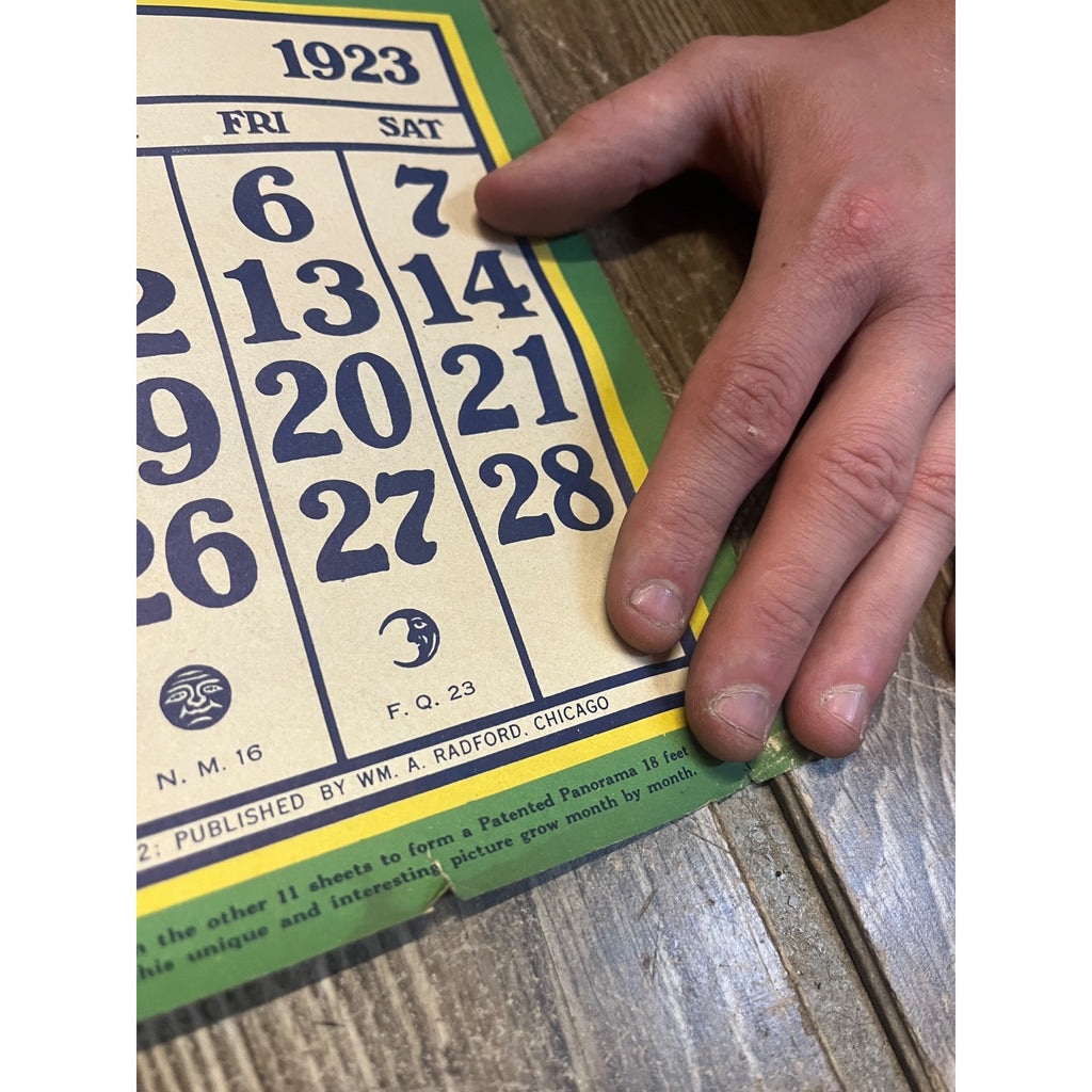 1920s Advertising Calendar Poster Fuller Goodman Farm Barn Dairy Scene