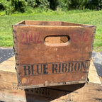 Vintage Pabst Blue Ribbon 2 Dozen Milwaukee Wisconsin Bottle Crate Case Wooden Carrier