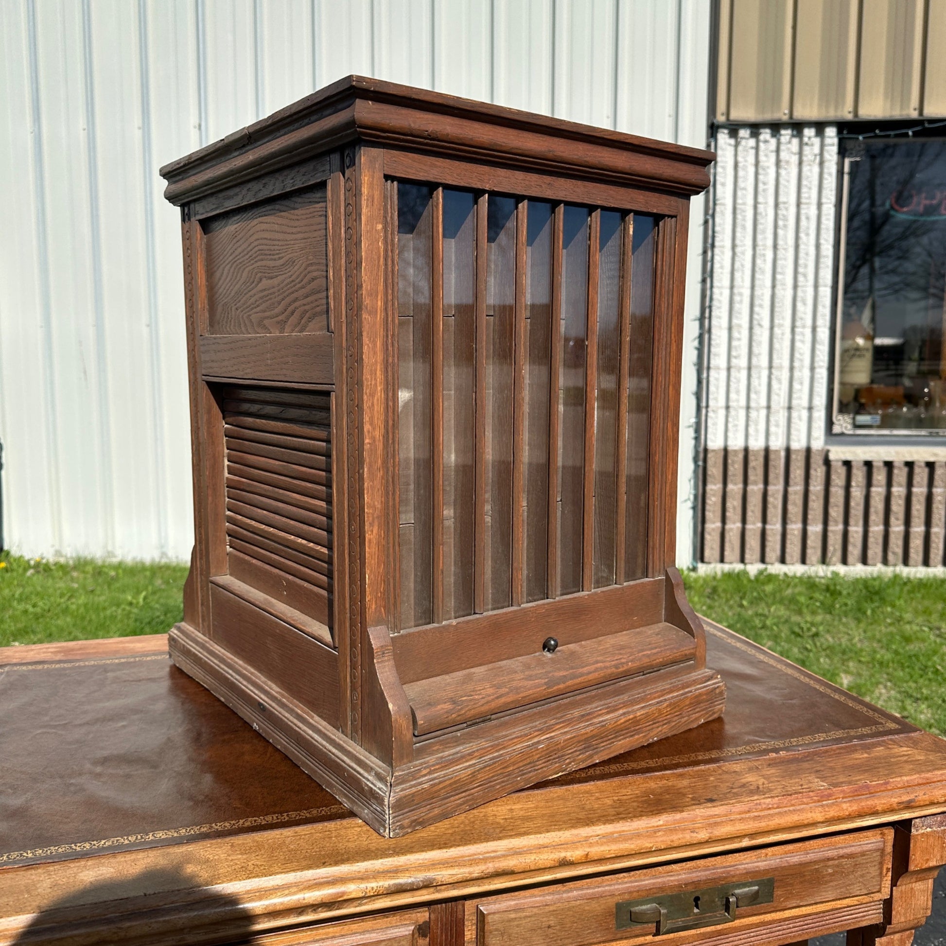 Antique Early 1900s Wooden Spool Cabinet Thread General Store Display