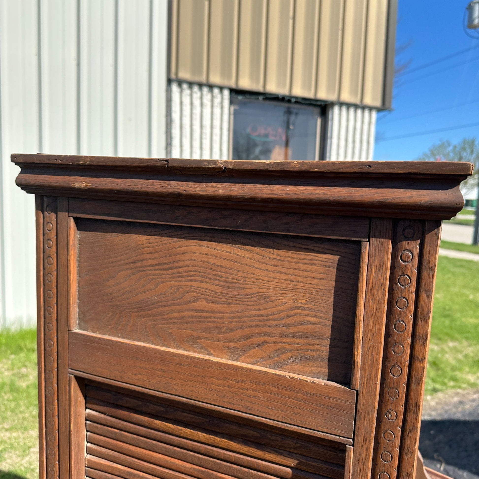 Antique Early 1900s Wooden Spool Cabinet Thread General Store Display