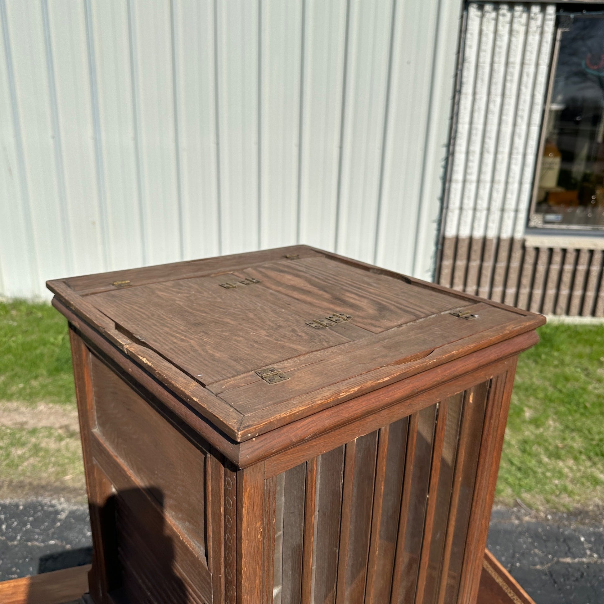 Antique Early 1900s Wooden Spool Cabinet Thread General Store Display