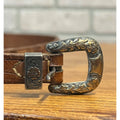 Vintage Western Hamley & Co Belt Sterling 10k Buckle Pendleton Tooled Leather