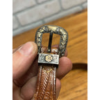 Vintage Western Hamley & Co Belt Sterling 10k Buckle Pendleton Tooled Leather