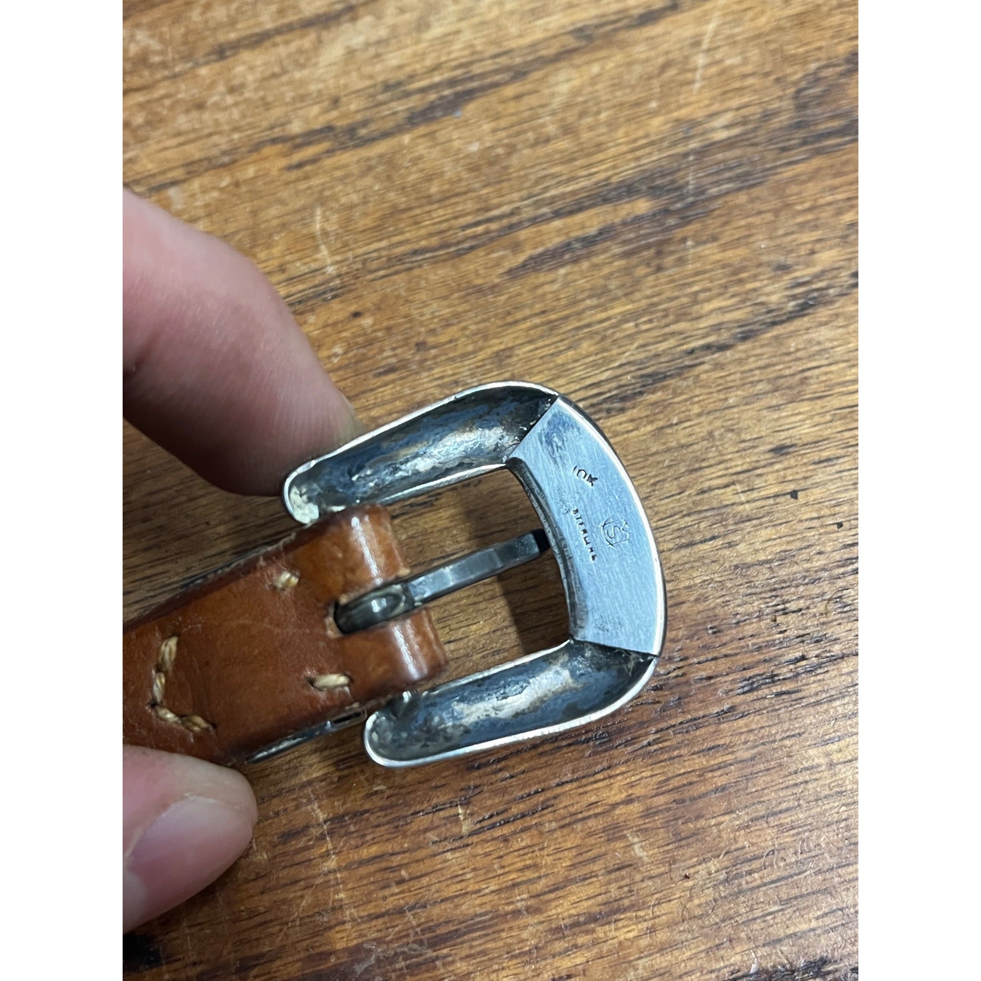 Vintage Western Hamley & Co Belt Sterling 10k Buckle Pendleton Tooled Leather