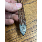 Vintage Western Hamley & Co Belt Sterling 10k Buckle Pendleton Tooled Leather