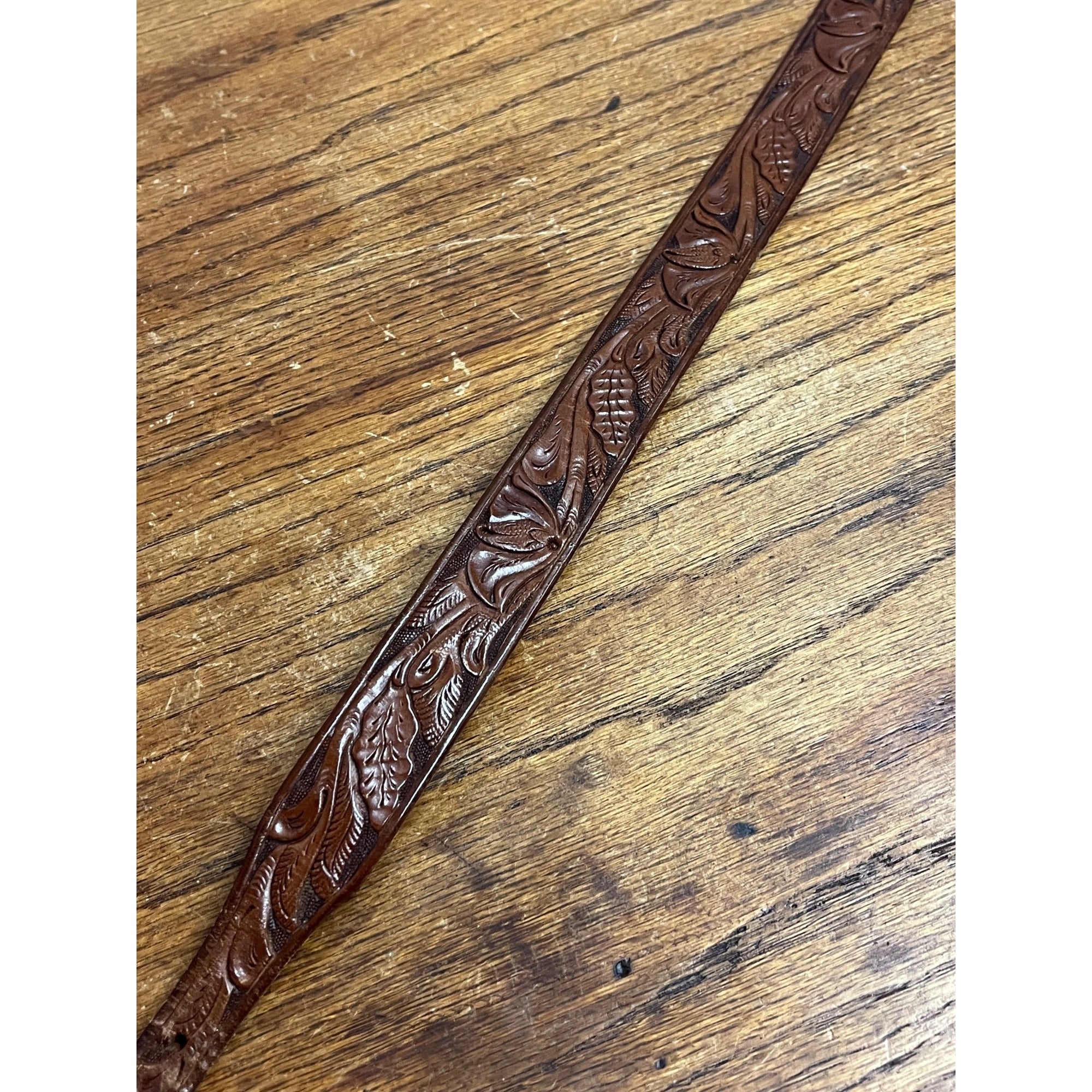 Vintage Western Hamley & Co Belt Sterling 10k Buckle Pendleton Tooled Leather