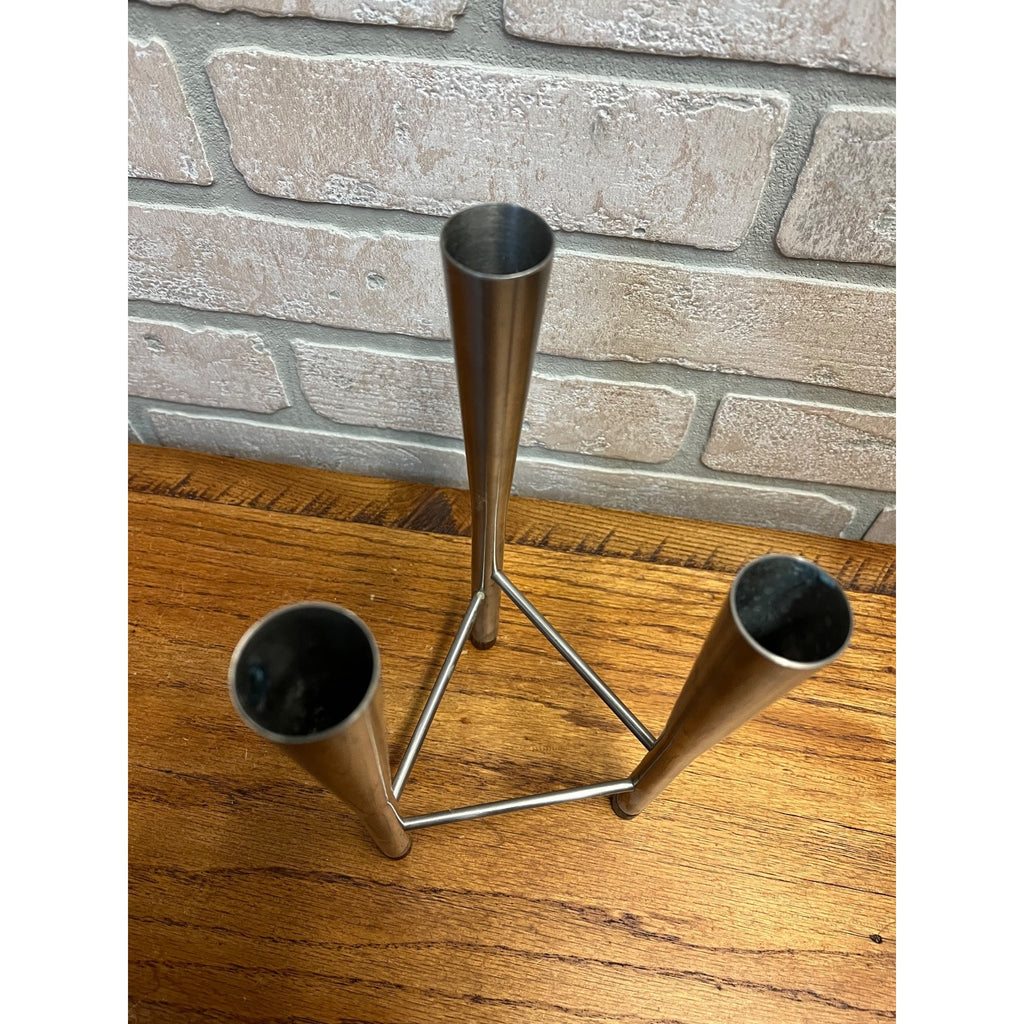 Vintage Old Hall Stainless Steel Campden Candlabra Candle Holder Robert Welch