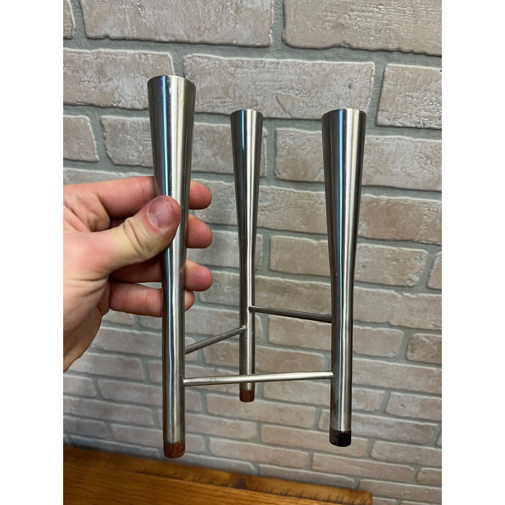 Vintage Old Hall Stainless Steel Campden Candlabra Candle Holder Robert Welch
