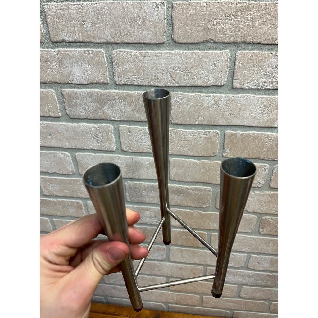 Vintage Old Hall Stainless Steel Campden Candlabra Candle Holder Robert Welch