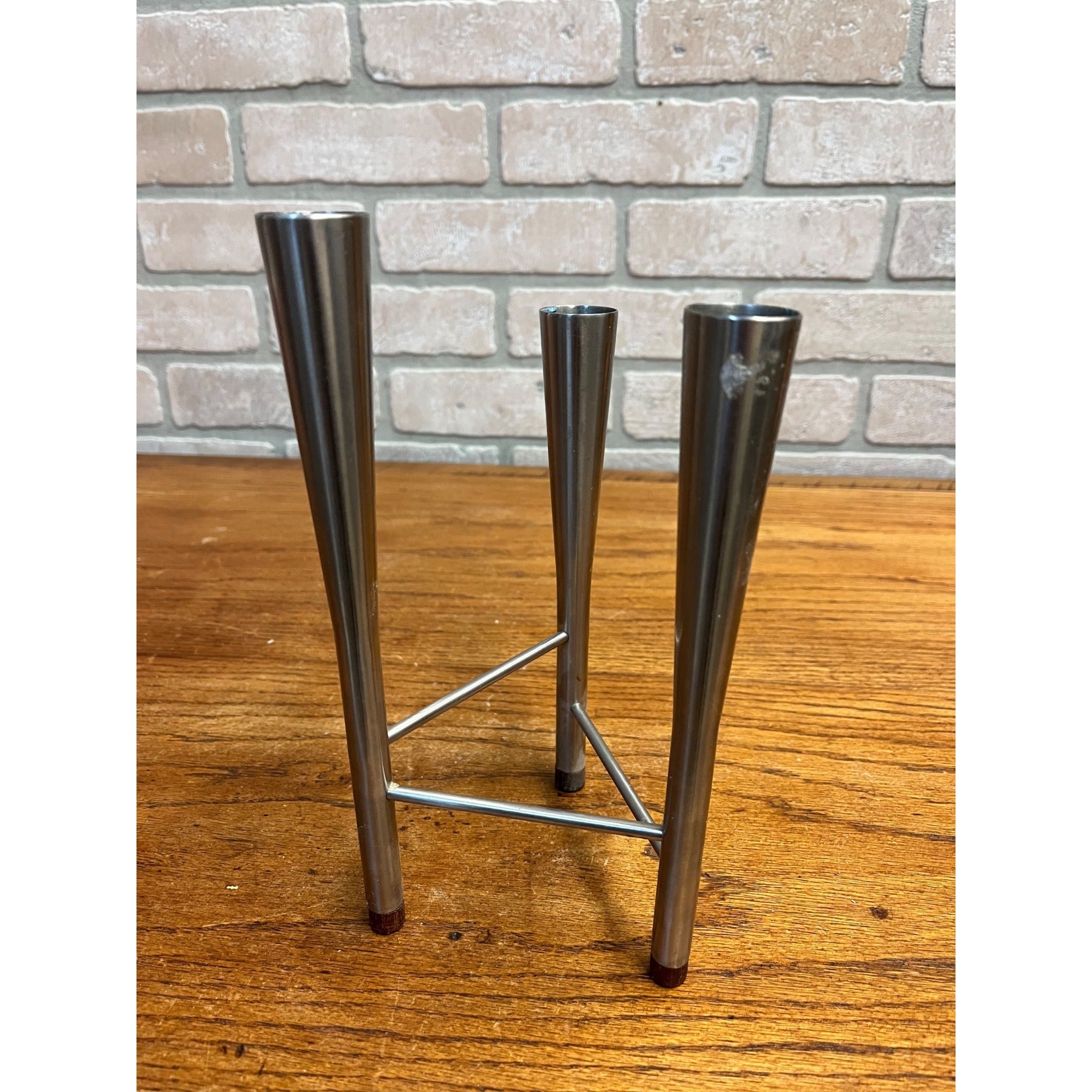 Vintage Old Hall Stainless Steel Campden Candlabra Candle Holder Robert Welch