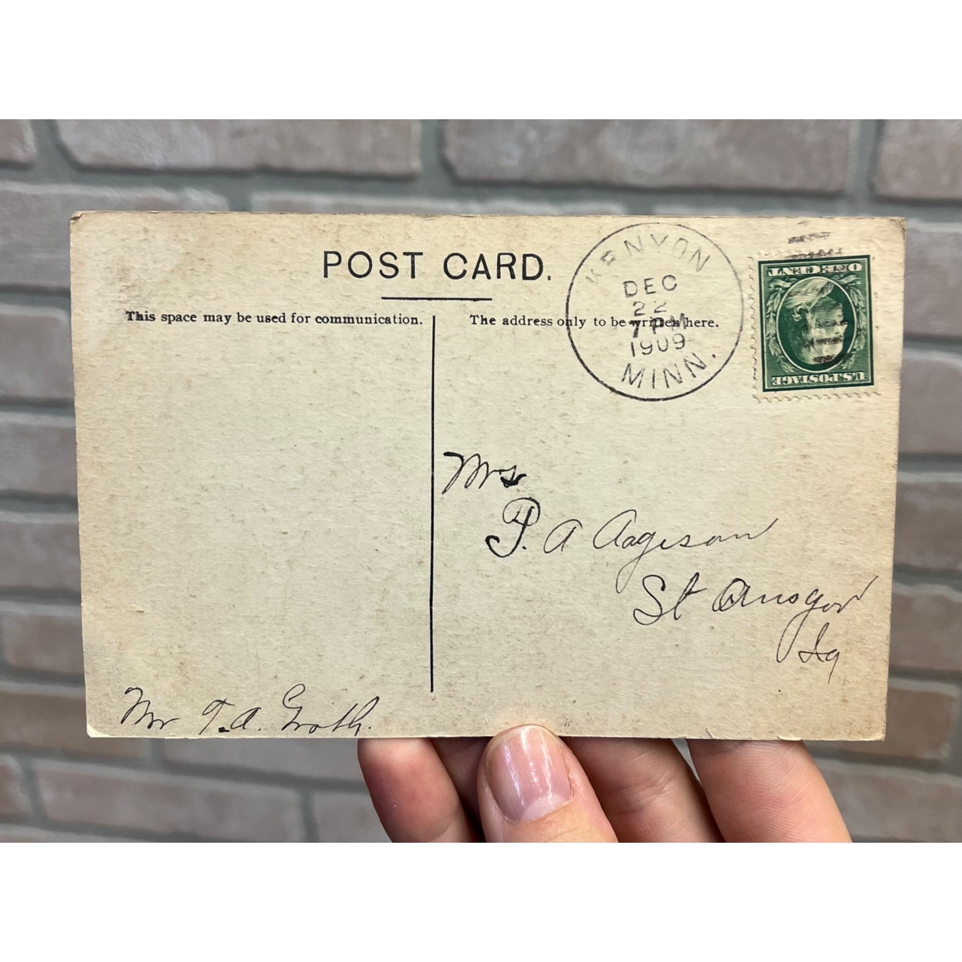 Vintage Victorian Christmas Tree Window Roth Langley 1909 Sepia Postcard