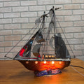 Vintage Mid Century Ceramic TV Lamp Sailboat Ship Yacht Night Light Nautical