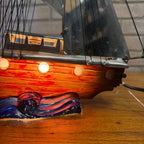 Vintage Mid Century Ceramic TV Lamp Sailboat Ship Yacht Night Light Nautical