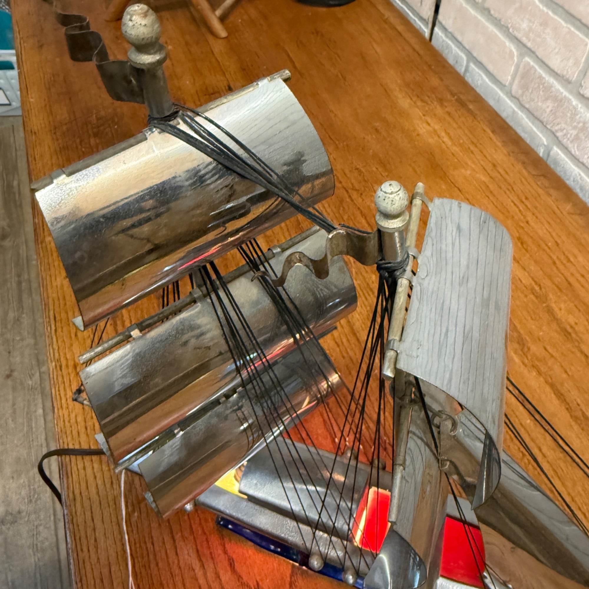 Vintage Mid Century Ceramic TV Lamp Sailboat Ship Yacht Night Light Nautical