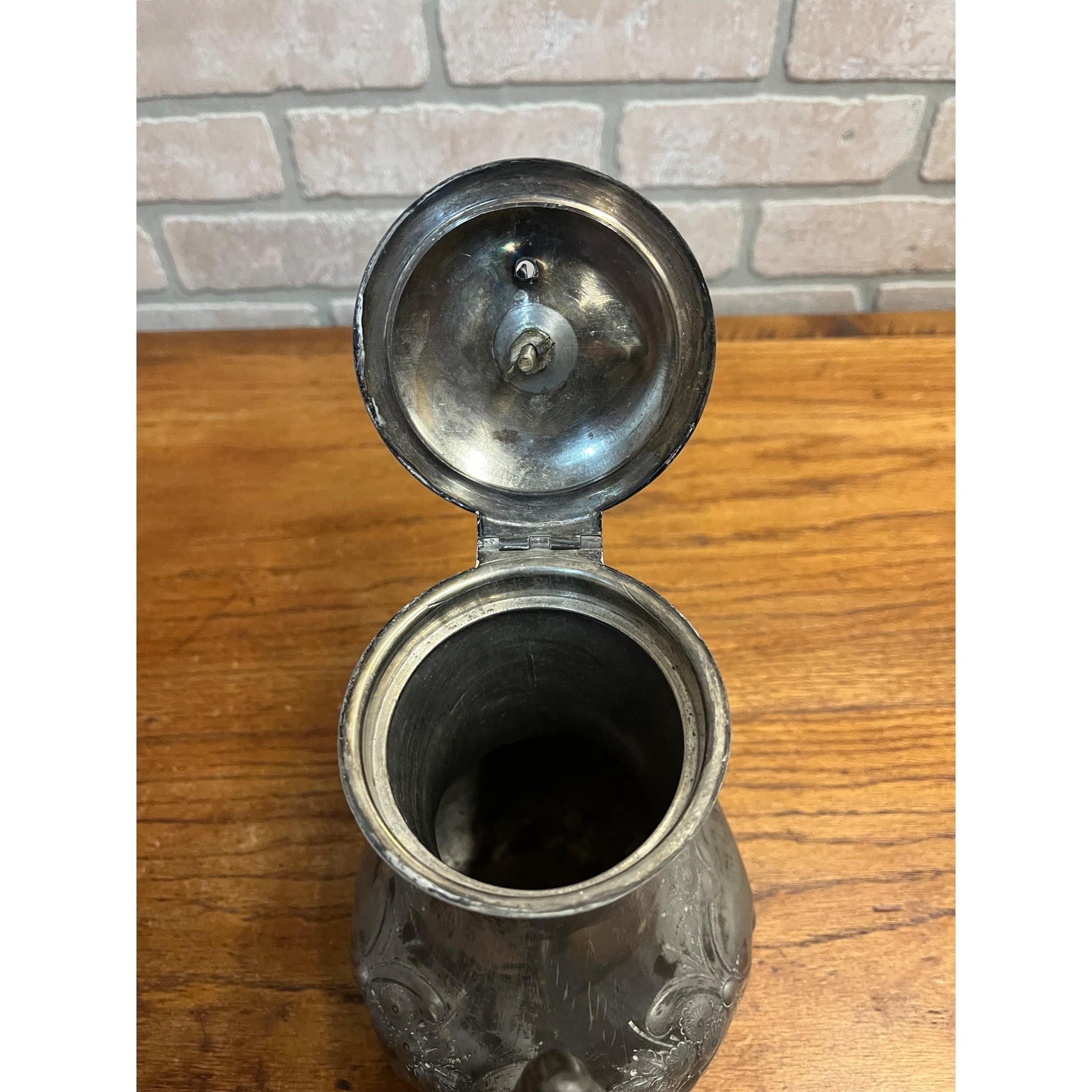 Vintage Sheffield Silver-Plated Tea Pot Water Pitcher Ornate Victorian As-Is