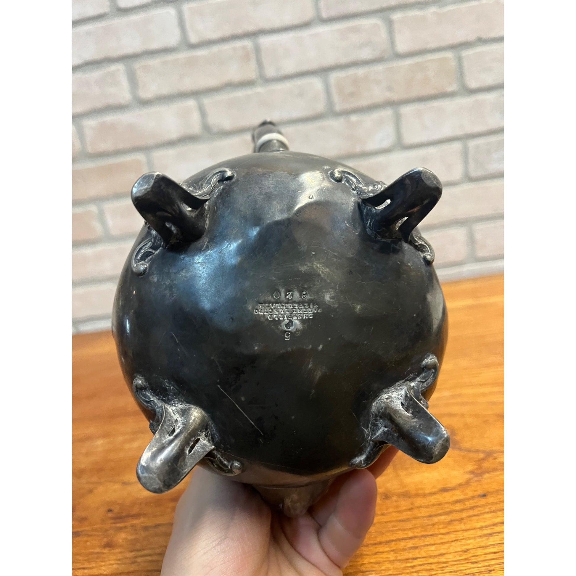 Vintage Sheffield Silver-Plated Tea Pot Water Pitcher Ornate Victorian As-Is