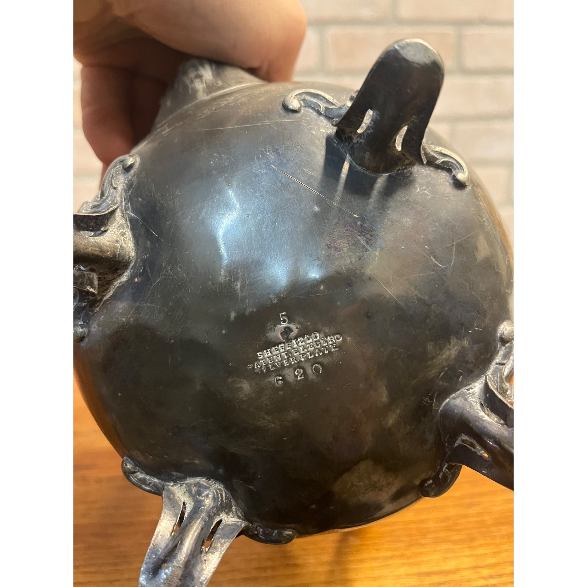 Vintage Sheffield Silver-Plated Tea Pot Water Pitcher Ornate Victorian As-Is