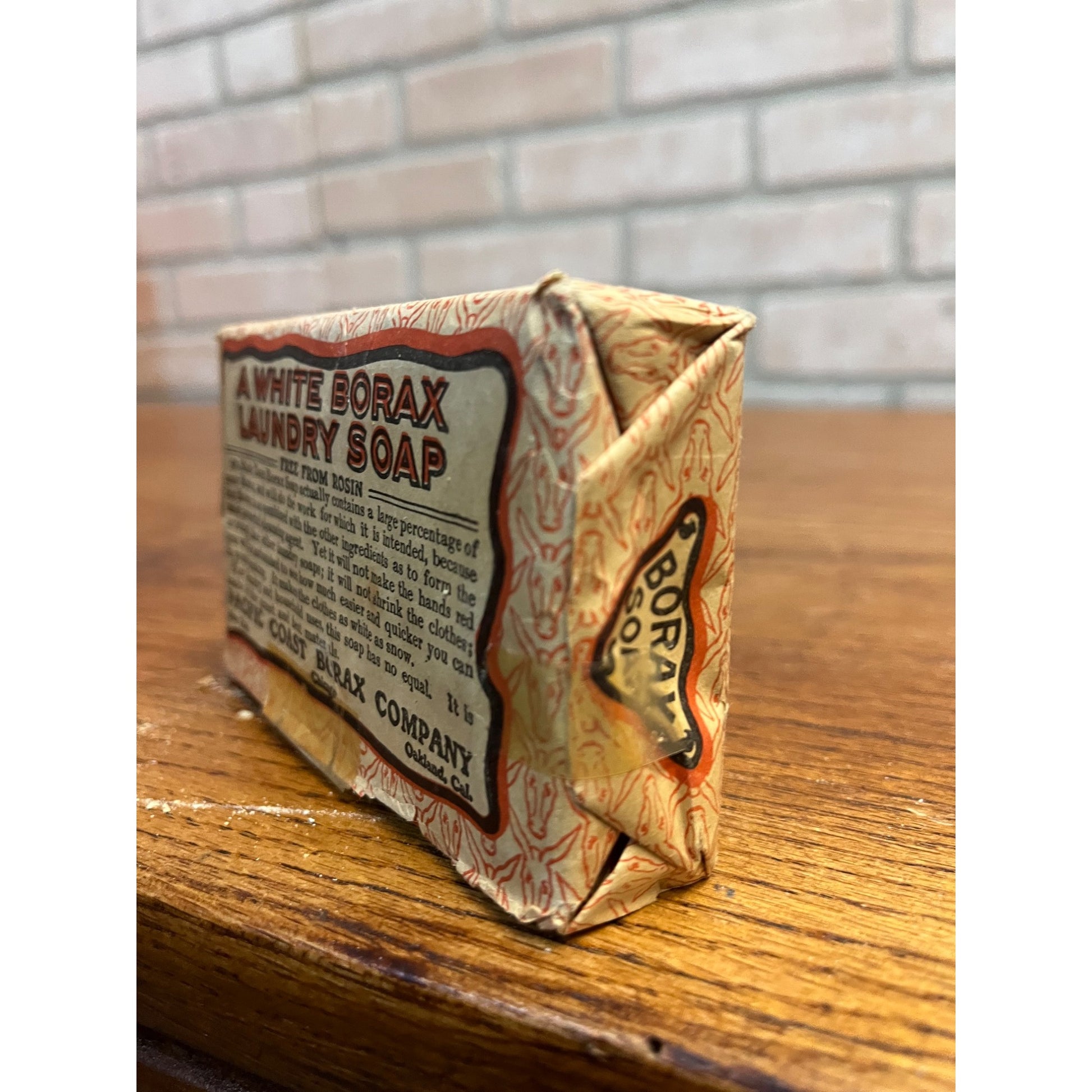 Vintage 1900's Borax 20 Mule Team Hand Soap Bar rare In Sealed Package