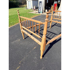 Antique 19th Century Primitive Maple Wood Spindle Rope Bed 3/4 Size
