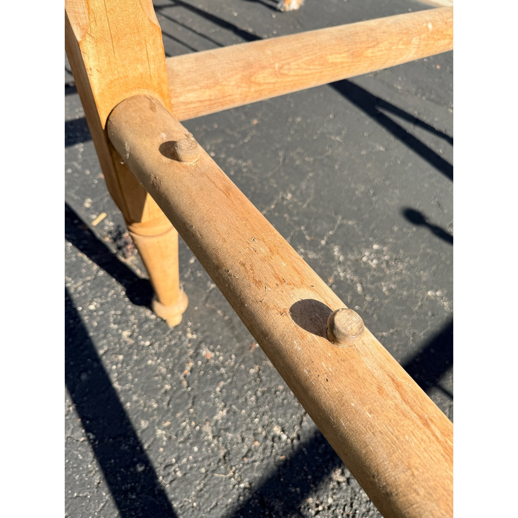 Antique 19th Century Primitive Maple Wood Spindle Rope Bed 3/4 Size