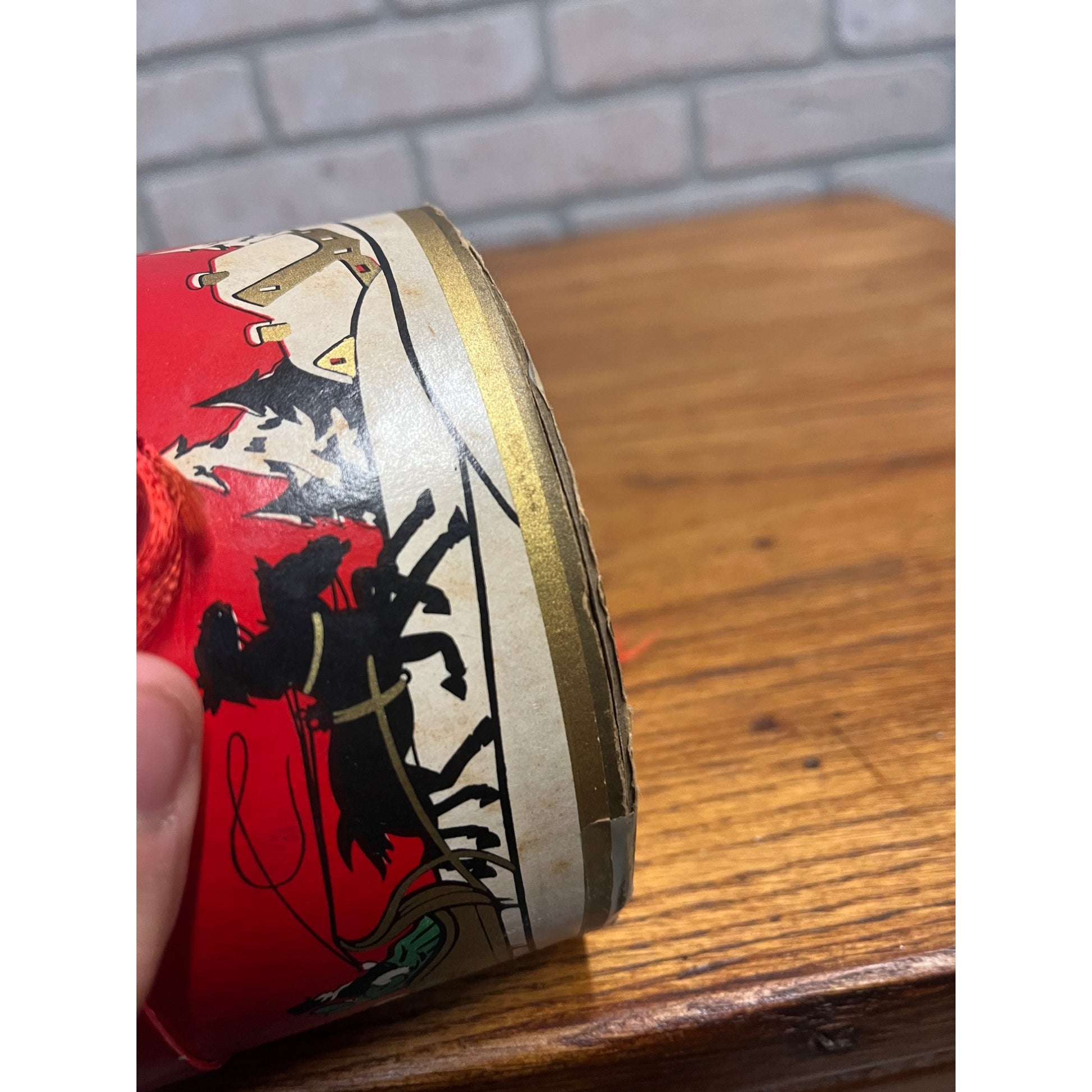 Antique Stetson Miniature Salesman Sample Hat + Christmas Scene Box