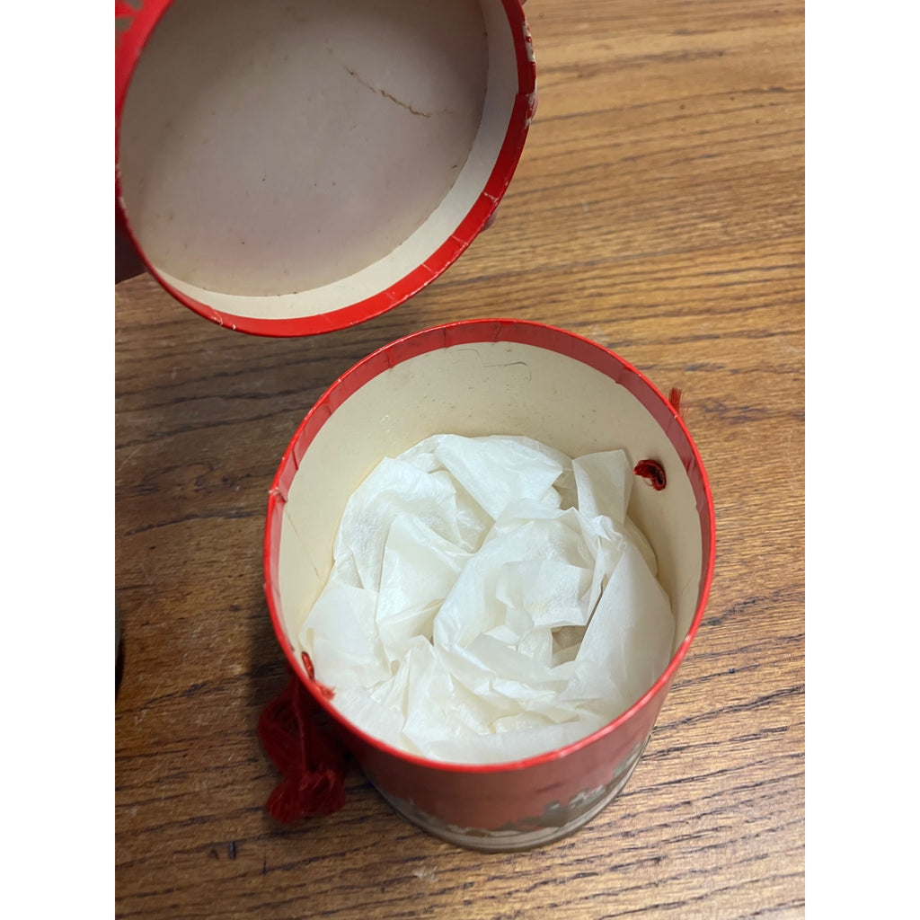 Antique Stetson Miniature Salesman Sample Hat + Christmas Scene Box