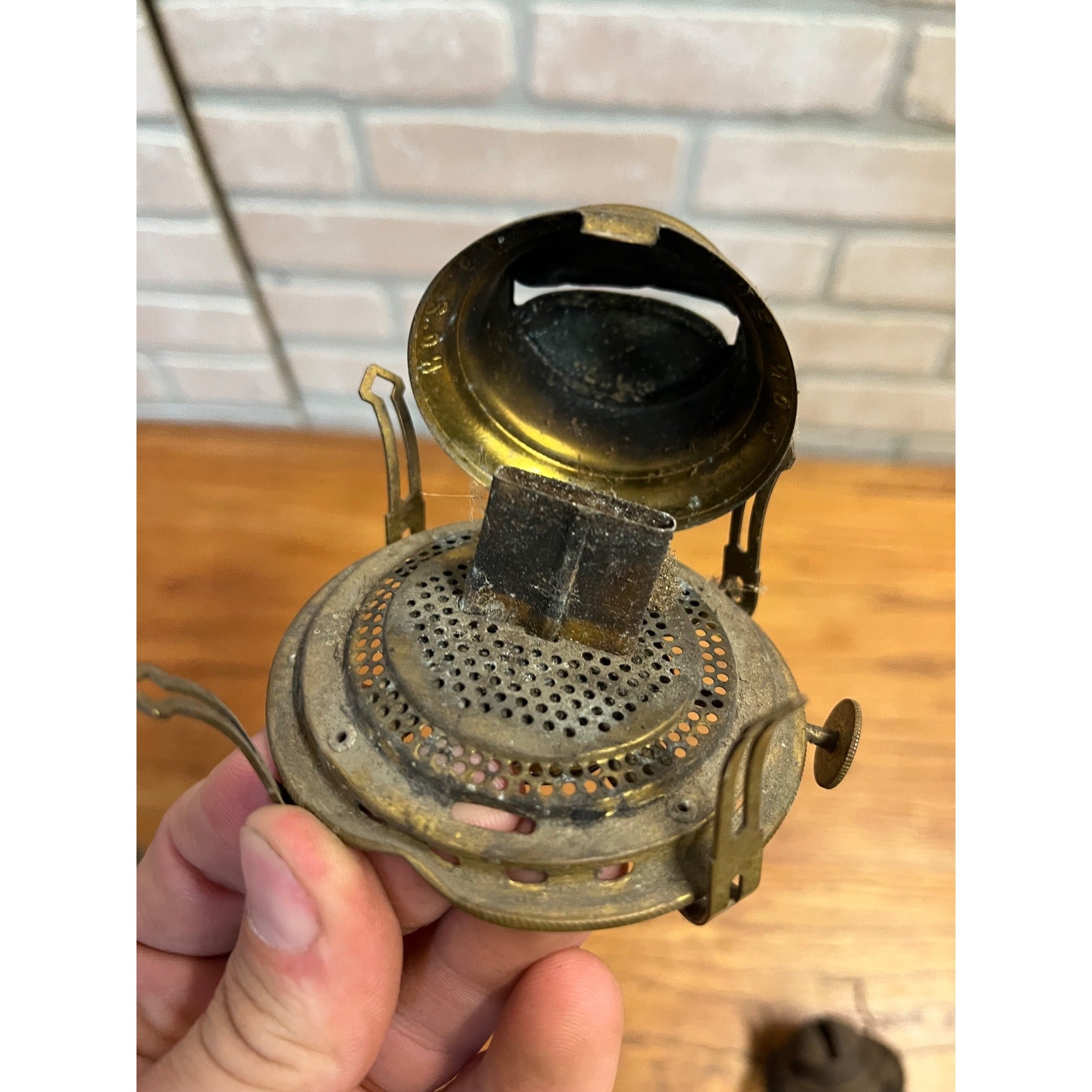 Vintage Lot (2) Kerosene Oil Lamp Burners Queen Anne No. 2 & P&A Burner