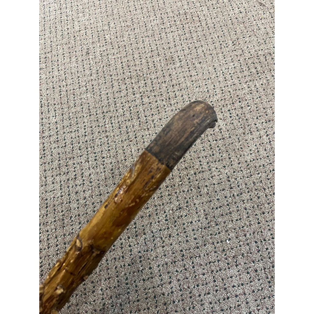 Vintage Antique Briarwood Thornwood Crook Handled Curved Walking Cane Shillelagh