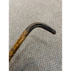 Vintage Antique Briarwood Thornwood Crook Handled Curved Walking Cane Shillelagh