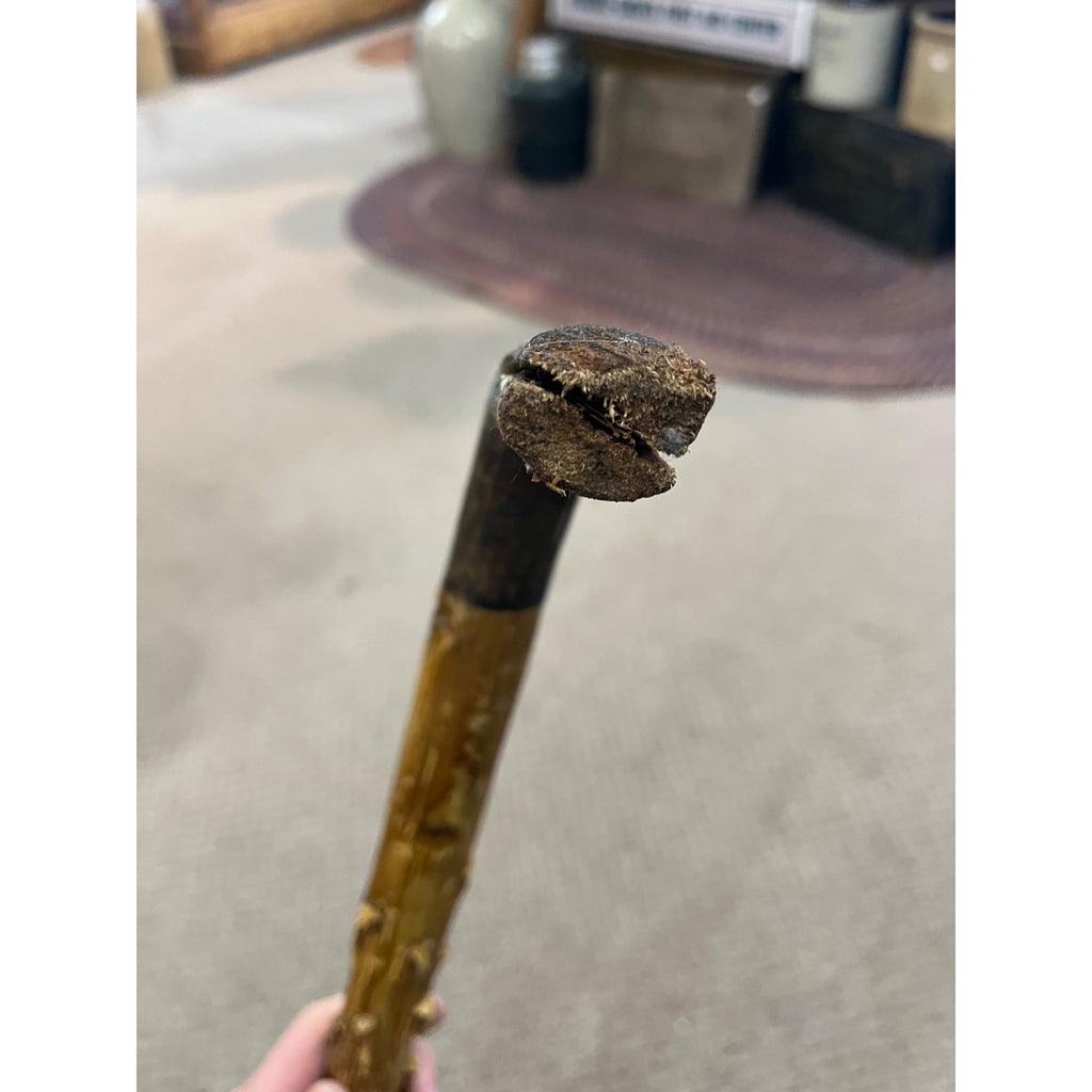 Vintage Antique Briarwood Thornwood Crook Handled Curved Walking Cane Shillelagh