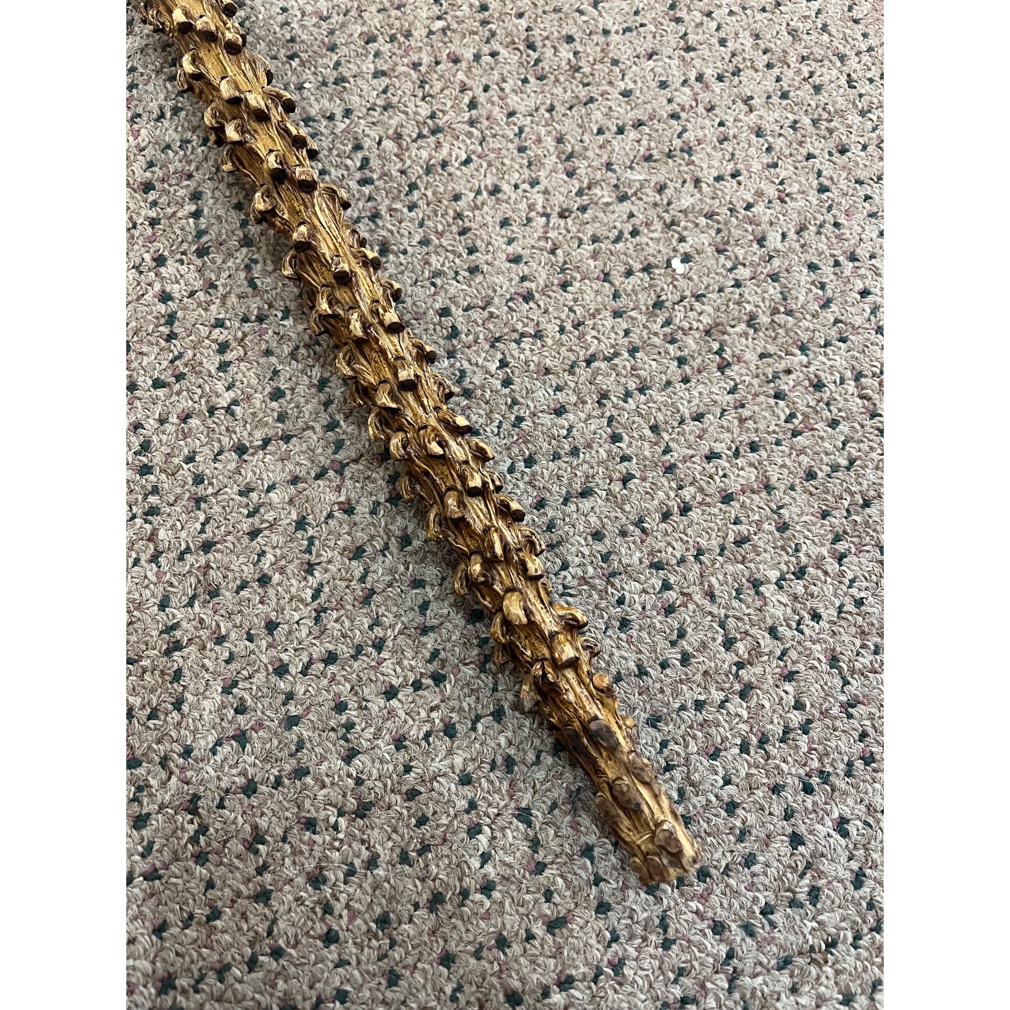 Vintage Antique Briarwood Thornwood Crook Handled Curved Walking Cane Shillelagh