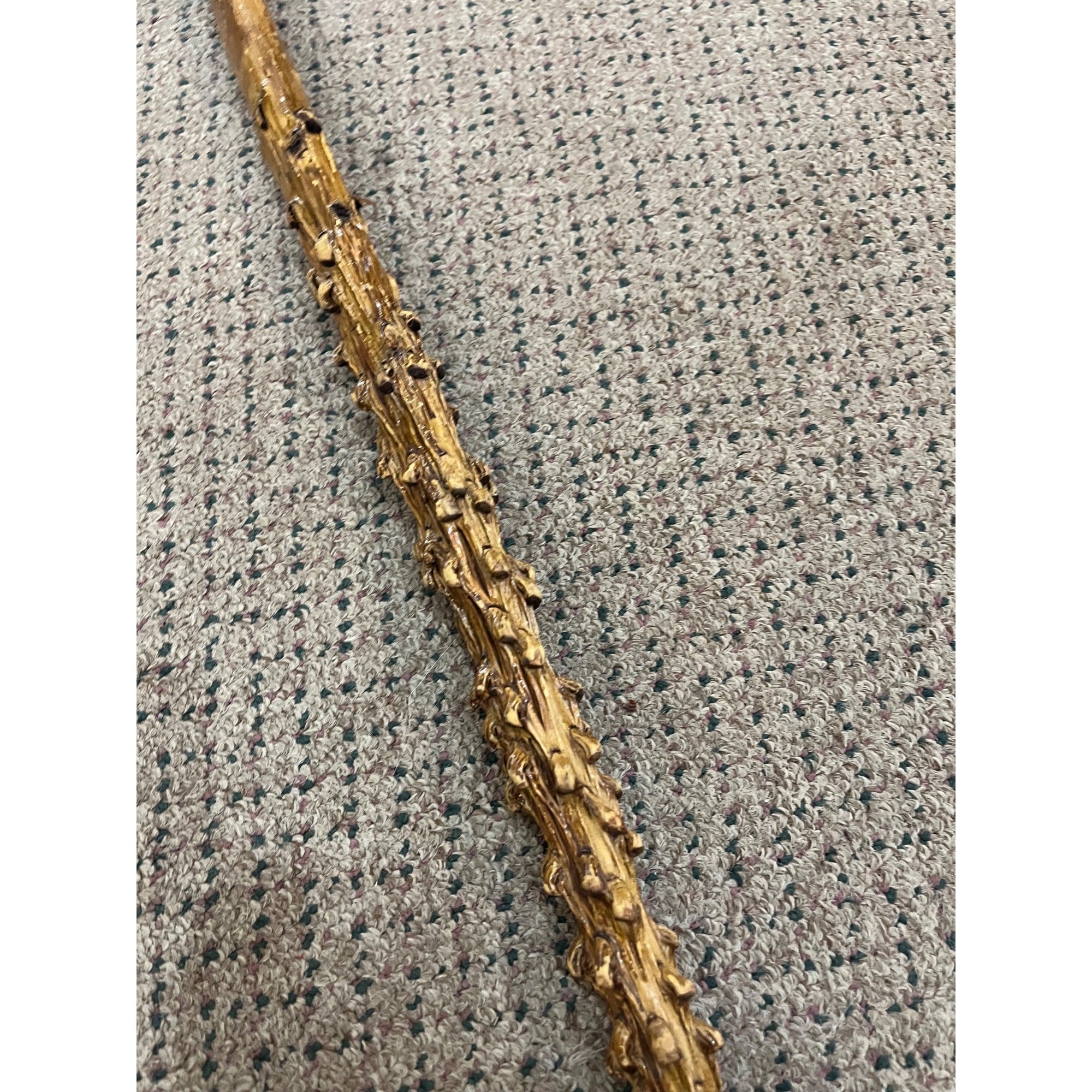 Vintage Antique Briarwood Thornwood Crook Handled Curved Walking Cane Shillelagh
